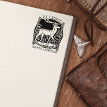 Custom Ex Libris, Vintages Hirschbuch Gummistempel<br><div class="desc">Die Briefmarke "Ex Libris" ist mit einem Vintagen Reh und einem individuelle Name ausgestattet.</div>
