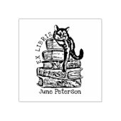 Custom Ex Libris, Vintages Niedliches Katzen-Buch Gummistempel (Prägung)
