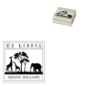 Custom Ex Libris, Wild Animals Africa Book Gummistempel (Stempel)
