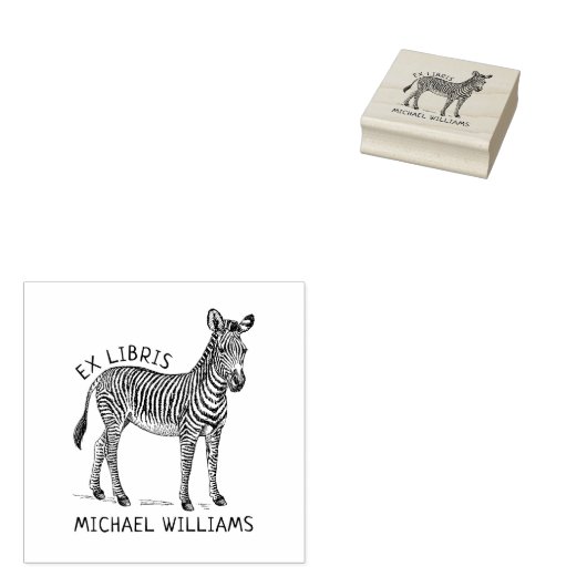 Custom Ex Libris, Zebra Book Gummistempel (Stempel)