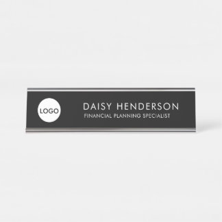 Custom Executive Desk Name Plate with Logo – Schreibtischnamensplakette
