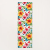 Custom Exotic Watercolor Hawaiian Floral Yogamatte (Rückseite)