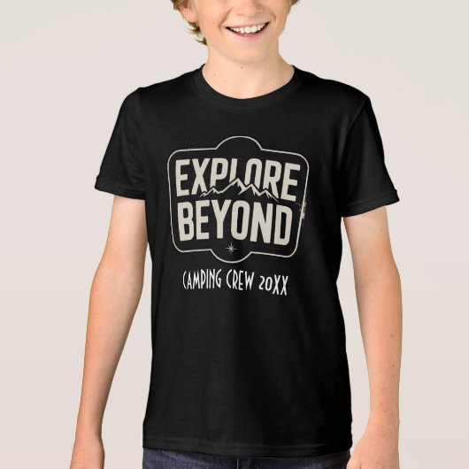 Custom Explore Beyond Camping Crew 2026 Tri-Blend Shirt (Vorderseite)