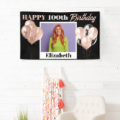 Custom Extra Große Rose Gold Personalisiert Geburt Banner (Insitu)