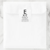Custom Eye Chart Optometrist Retirement Thank You Quadratischer Aufkleber (Tasche)