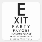 Custom Eye Chart Optometrist Retirement Thank You Quadratischer Aufkleber (Vorderseite)