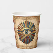 Custom Eye of Horus with Hieroglyphs Spiritual Pappbecher (Rückseite)