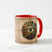 Custom Eye of Horus with Hieroglyphs Spiritual Tasse (VorderseiteRechts)