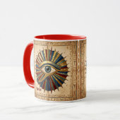 Custom Eye of Horus with Hieroglyphs Spiritual Tasse (Vorderseite Links)