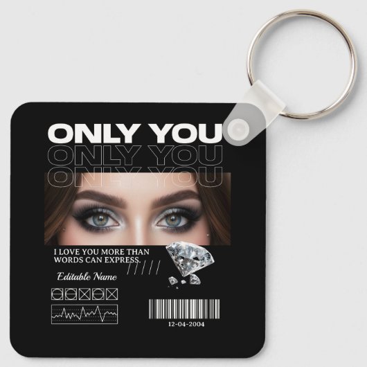 Custom Eyes Image & Name | Personalized Schlüsselanhänger (Rückseite)