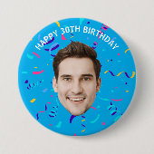 Custom Face 10th 20th 30th 40th 50th 60th Birthday Button (Vorderseite)
