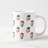 Custom Face 2 Fotos Weihnachtsmannmütze Weihnachts Jumbo-Tasse (Rechts)