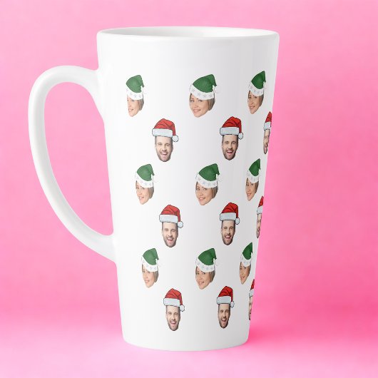 Custom Face 2 Fotos Weihnachtsmannmütze Weihnachts Milchtasse