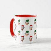 Custom Face 2 Fotos Weihnachtsmannmütze Weihnachts Tasse (Vorderseite Links)