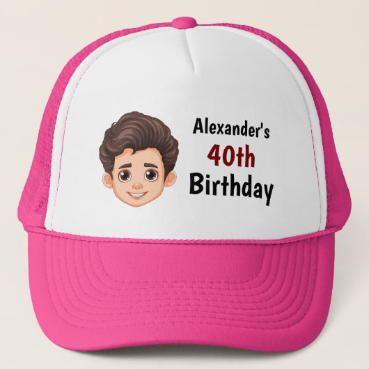 Custom Face 30th 40th 50th 60th 70 Birthday Squad Truckerkappe (Vorderseite)