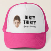 Custom Face 30th 40th 50th 60th 70th Birthday Pary Truckerkappe (Vorderseite)