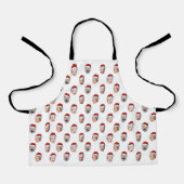 Custom Face Apron, Santa Hat 4 Photos Christmas Schürze (Vorderseite)