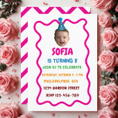 Custom Face Birthday Einladung mit Party Hat