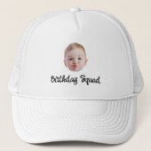 Custom Face Birthday Hat Personalized Photo Party Truckerkappe (Vorderseite)
