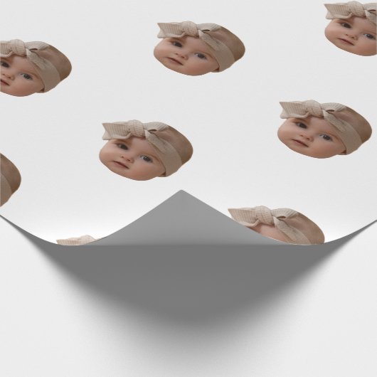 Custom Face Birthday Party Custom Baby Foto Gesche Geschenkpapier (Ecke)