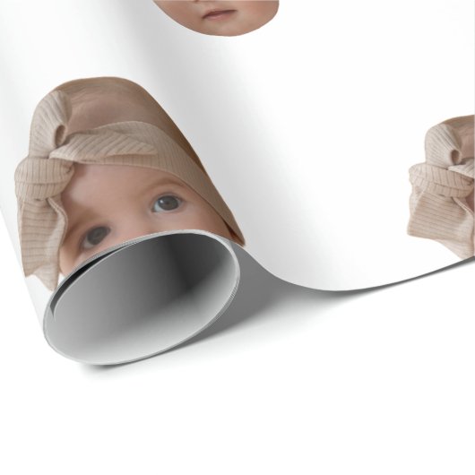 Custom Face Birthday Party Custom Baby Foto Gesche Geschenkpapier (Rolleneckpunkt)