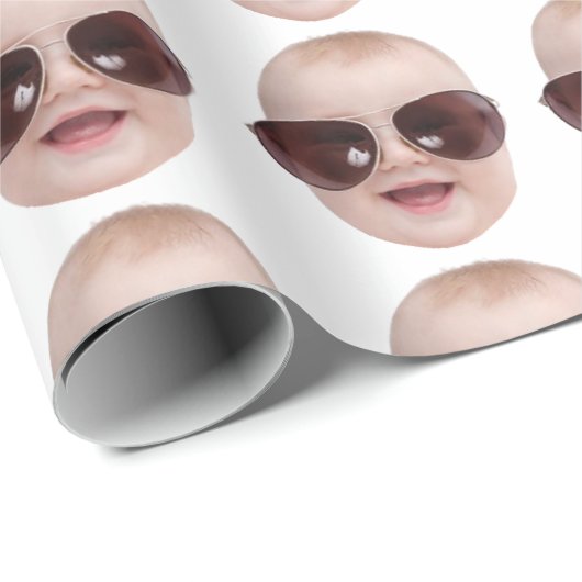 Custom Face Birthday Party Custom Baby Foto Gesche Geschenkpapier (Rolleneckpunkt)