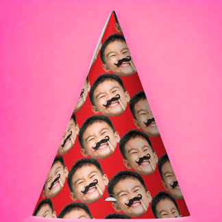 Custom Face Birthday Red Partyhütchen