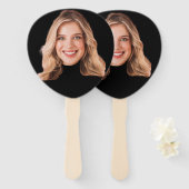Custom Face Black Hand Fan | Junggeselinnen-Abschi Fächer (Vorne und Hinten)