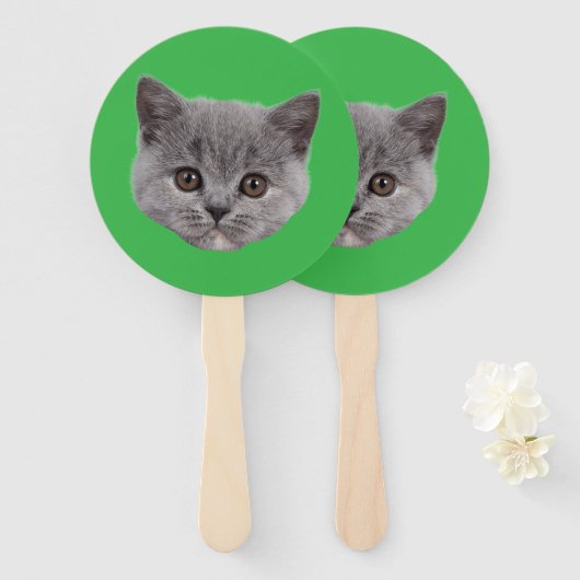 Custom Face Cat Cutout Junggeselinnen-Abschied Geb Fächer (Vorne und Hinten)