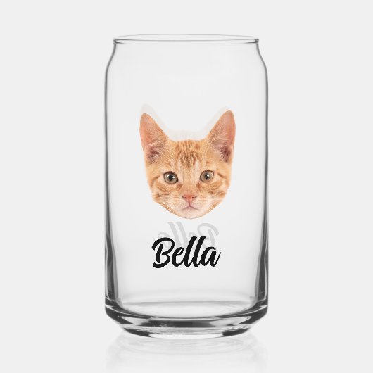 Custom Face Cat Mama Pet Liebhaber Personalisierte Dosenglas (Vorderseite)