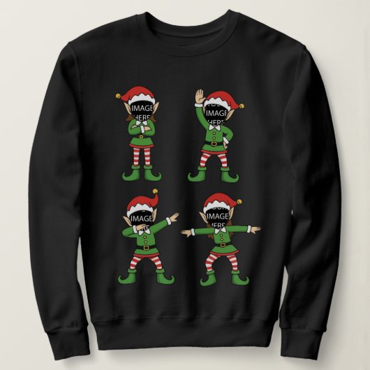 Custom Face Christmas Elf Sweatshirt: Personalized Sweatshirt (Design vorne)