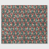 Custom Face Foto Christmas Nutcracker Geschenkwrak Geschenkpapier (Flach)