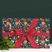 Custom Face Foto Christmas Nutcracker Geschenkwrak Geschenkpapier