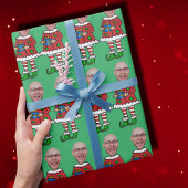 Custom Face Foto Elf Weihnachten Personalisiertes  Geschenkpapier