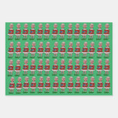 Custom Face Foto Elf Weihnachten Personalisiertes  Geschenkpapier Set (Vorderseite)