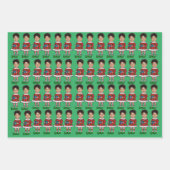 Custom Face Foto Elf Weihnachten Personalisiertes  Geschenkpapier Set (Vorderseite)