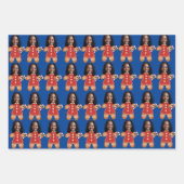 Custom Face Foto Gingerbread Frau Weihnachten Geschenkpapier Set (Vorderseite 3)