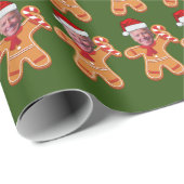 Custom Face Foto Gingerbread Funny Joe Biden Geschenkpapier (Rolleneckpunkt)