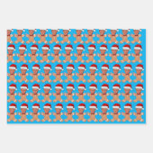 Custom Face Foto Gingerbread Funny Trump Head Geschenkpapier Set (Vorderseite 3)