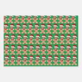 Custom Face Foto Gingerbread Funny Trump Head Geschenkpapier Set (Vorderseite 2)