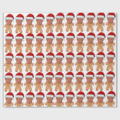 Custom Face Foto Gingerbread Funny Trump Xmas Geschenkpapier (Flach)