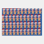 Custom Face Foto Gingerbread Joe biden Weihnachten Geschenkpapier Set (Vorderseite 3)