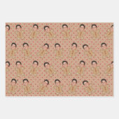 Custom Face Foto Gingerbread Men Christmas Dots Geschenkpapier Set (Vorderseite 2)