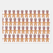 Custom Face Foto Gingerbrei Funny Christmas Geschenkpapier Set (Vorderseite 2)