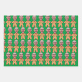 Custom Face Foto Gingerbrei Funny Christmas Geschenkpapier Set (Vorderseite)