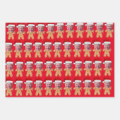 Custom Face Foto Gingerbrot Funny Joe biden Xmas Geschenkpapier Set (Vorderseite 3)