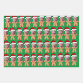 Custom Face Foto Gingerbrot Funny Joe biden Xmas Geschenkpapier Set (Vorderseite 2)