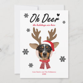 Custom Face Foto Reindee Weihnachtsfest Weiß Feiertagskarte