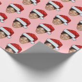 Custom Face Foto Santa Face Geschenkpapier (Ecke)