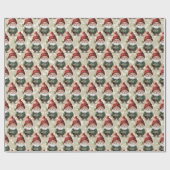 Custom Face Foto Weihnachtsgnomen Wrapping Paper Geschenkpapier (Flach)